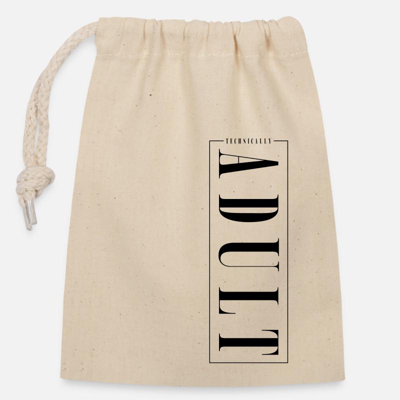 Cadeau d’anniversaire Tech Adulte 18 ans - Sac cadeau en coton avec cordon (14 x 20 cm) - nature