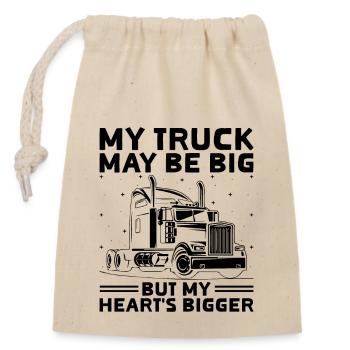 Trucker Driving Dad Trucker Father Truck Driver - Closable cotton gift bag (14x20cm) - nature - Front