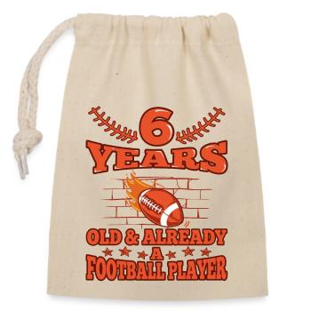 6th birthday Boy football 6 Years Old Gifts - Closable cotton gift bag (14x20cm) - nature - Front
