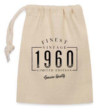 Finest Vintage des années 1960 Anniversaire des années 1960 - Sac cadeau en coton avec cordon (14 x 20 cm) - nature - Devant
