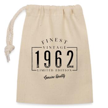 Finest Vintage 1962 Vintage 1962 Anniversaire Anniversaire - Sac cadeau en coton avec cordon (14 x 20 cm) - nature - Devant