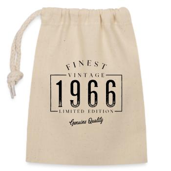 Finest Vintage 1966 Vintage 1966 Birthday Anniversary - Closable cotton gift bag (14x20cm) - nature - Front