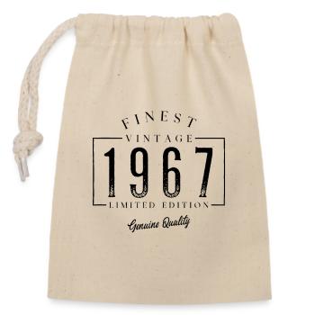 Finest Vintage 1967 Vintage 1967 Birthday Anniversary - Closable cotton gift bag (14x20cm) - nature - Front