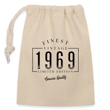 Finest Vintage 1969 Vintage 1969 Birthday Anniversary - Closable cotton gift bag (14x20cm) - nature - Front