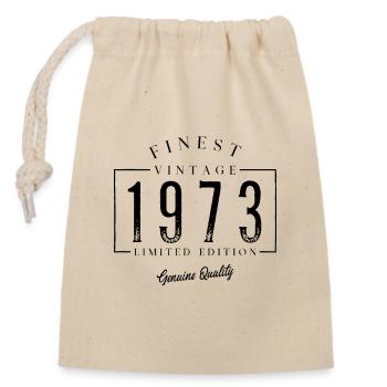 Finest Vintage 1973 Vintage 1973 Birth Anniversary - Closable cotton gift bag (14x20cm) - nature - Front