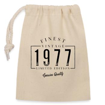 Finest Vintage 1977 Vintage 1977 Birthday Anniversary - Closable cotton gift bag (14x20cm) - nature - Front