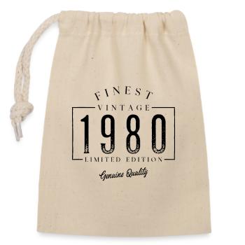 Finest Vintage 1980's Vintage 1980's Birthday Anniversary - Closable cotton gift bag (14x20cm) - nature - Front