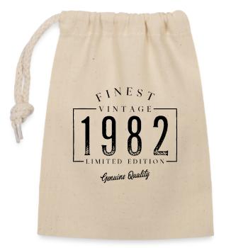 Finest Vintage 1982 Vintage 1982 Birthday - Closable cotton gift bag (14x20cm) - nature - Front