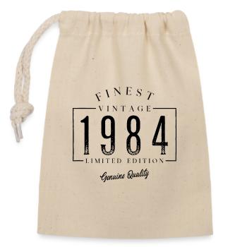 Finest Vintage 1984 Vintage 1984 Birthday Anniversary - Closable cotton gift bag (14x20cm) - nature - Front