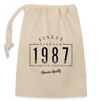 Finest Vintage 1987 Millésime 1987 Anniversaire Anniversaire - Sac cadeau en coton avec cordon (14 x 20 cm) - nature - Devant