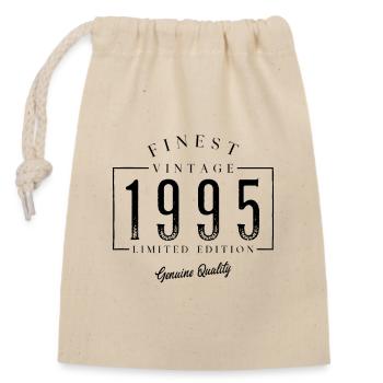 Finest Vintage 1995 Millésime 1995 Anniversaire Anniversaire - Sac cadeau en coton avec cordon (14 x 20 cm) - nature - Devant