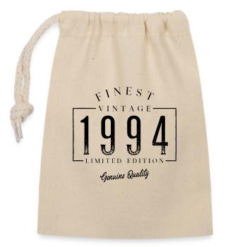 Finest Vintage 1994 Jahrgang 1994 Geburtatag - Verschließbarer Geschenkbeutel aus Baumwolle (14x20cm) - Natur - Vorne