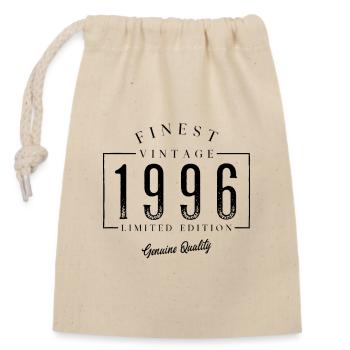 Finest Vintage 1996 Vintage 1996 Birthday Anniversary - Closable cotton gift bag (14x20cm) - nature - Front
