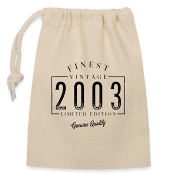 Meilleur millésime 2003 Millésime 2003 Anniversaire Anniversaire - Sac cadeau en coton avec cordon (14 x 20 cm) - nature - Devant