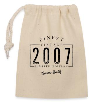 Finest Vintage 2007 Vintage 2007 Birthday Anniversary - Closable cotton gift bag (14x20cm) - nature - Front