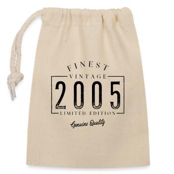 Finest Vintage 2005 Vintage 2005 Birthday Anniversary - Closable cotton gift bag (14x20cm) - nature - Front