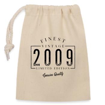 Meilleur millésime 2009 Millésime 2009 Anniversaire Anniversaire - Sac cadeau en coton avec cordon (14 x 20 cm) - nature - Devant