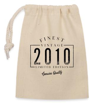 Finest Vintage 2010 Vintage 2010 Birthday Anniversary - Closable cotton gift bag (14x20cm) - nature - Front