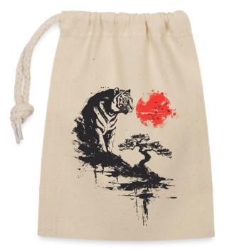 Bonsai Tree Tiger Aesthetic Japan Landscape - Closable cotton gift bag (14x20cm) - nature - Front