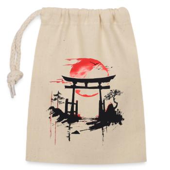 Bonsaï esthétique d’oiseaux de lune rouge d’arbre japonais - Sac cadeau en coton avec cordon (14 x 20 cm) - nature - Devant