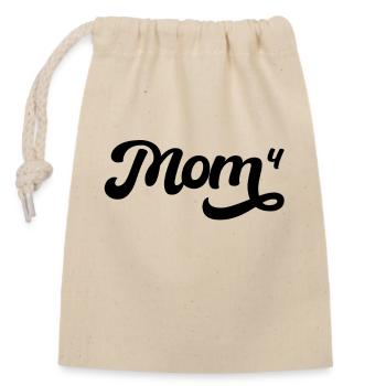 Maman 4 enfants fête des mères maman haute 4 cadeau - Sac cadeau en coton avec cordon (14 x 20 cm) - nature - Devant