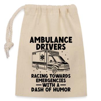 Ambulance Drivers Racing Towards Emergencies EMS D - Closable cotton gift bag (14x20cm) - nature - Front