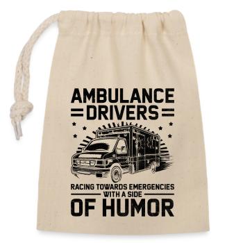 Ambulance Drivers Racing Towards Emergencies EMS D - Closable cotton gift bag (14x20cm) - nature - Front