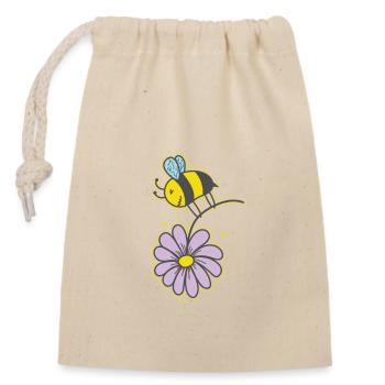Abeille avec des animaux de fleur Nature apiculteur - Sac cadeau en coton avec cordon (14 x 20 cm) - nature - Devant