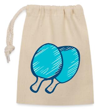 Ping Pong Raquets - Closable cotton gift bag (14x20cm) - nature - Front