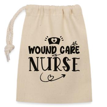 Wound Care Nurse - Closable cotton gift bag (14x20cm) - nature - Front