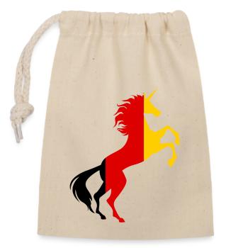 Einhorn Deutschland Flagge Shirt Magisches Einhorn Deutschland - Verschließbarer Geschenkbeutel aus Baumwolle (14x20cm) - Natur - Vorne