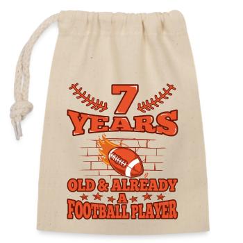 7th birthday Boy football 7 Years Old Gifts - Verschließbarer Geschenkbeutel aus Baumwolle (14x20cm) - Natur - Vorne
