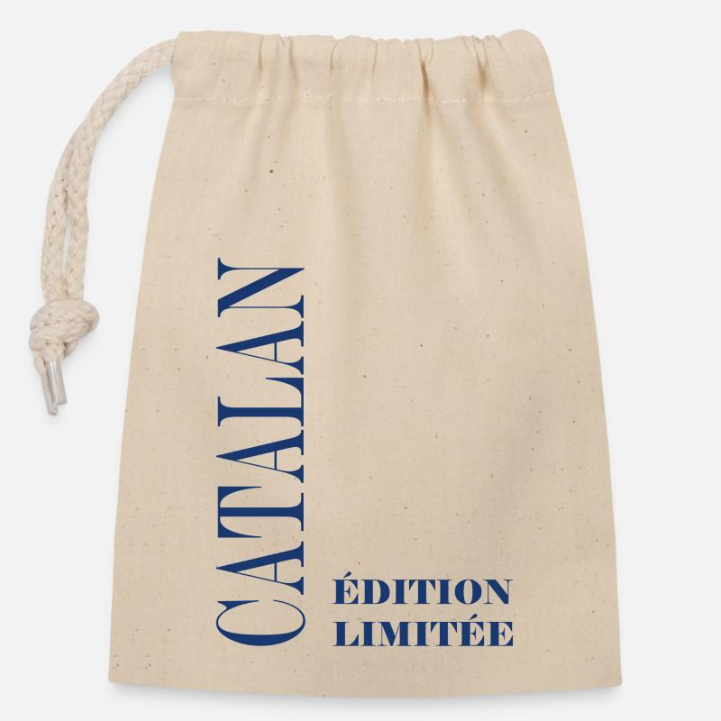 catalan - Sac cadeau en coton avec cordon (14 x 20 cm) - nature