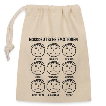 Norddeutsche Emotionen - Verschließbarer Geschenkbeutel aus Baumwolle (14x20cm) - Natur - Vorne
