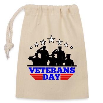 Veteranentag Emblem - Verschließbarer Geschenkbeutel aus Baumwolle (14x20cm) - Natur - Vorne