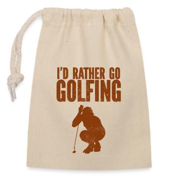 Golf - Golfclub Goldspieler Birdie Elite Luxus - Verschließbarer Geschenkbeutel aus Baumwolle (14x20cm) - Natur - Vorne