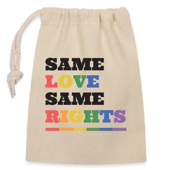 LGBTQ Pride Month - Gleiche Liebe, gleiche Rechte - Verschließbarer Geschenkbeutel aus Baumwolle (14x20cm) - Natur - Vorne