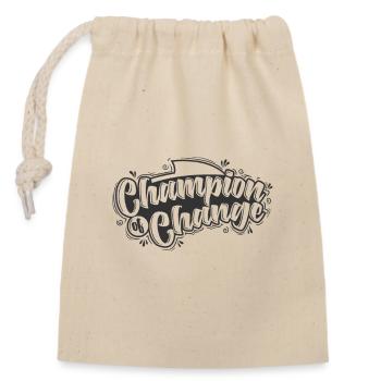 Champion du changement - Sac cadeau en coton avec cordon (14 x 20 cm) - nature - Devant