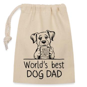 WORLD'S BEST DOG DAD - Closable cotton gift bag (14x20cm) - nature - Front