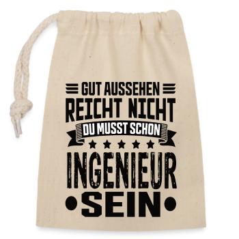 Engineer - Closable cotton gift bag (14x20cm) - nature - Front
