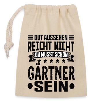 Jardinier Jardin Horticulture Paysagiste Jardinier Dicton - Sac cadeau en coton avec cordon (14 x 20 cm) - nature - Devant