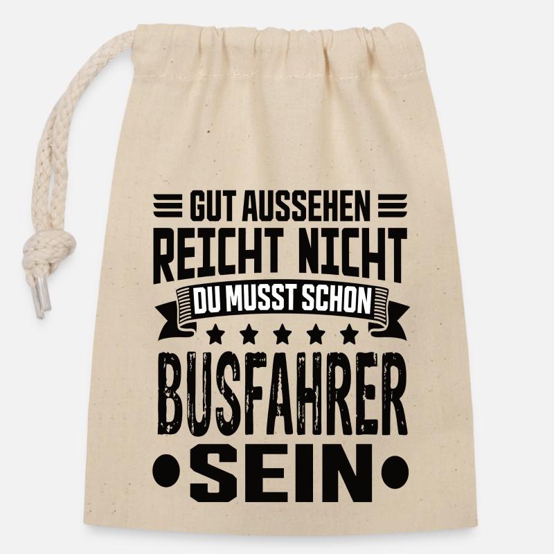 Busfahrer Bus Bester Busfahrer Busfahrer Spruch - Verschließbarer Geschenkbeutel aus Baumwolle (14x20cm) - Natur