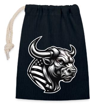 American Bull - Verschließbarer Geschenkbeutel aus Baumwolle (14x20cm) - Navy - Vorne