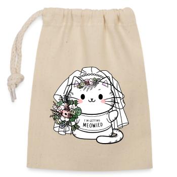 I'm Getting Meowied Kawaii Cat JGA Braut Katze - Verschließbarer Geschenkbeutel aus Baumwolle (14x20cm) - Natur - Vorne