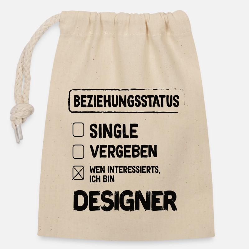 Designer Beziehungsstatus - Verschließbarer Geschenkbeutel aus Baumwolle (14x20cm) - Natur