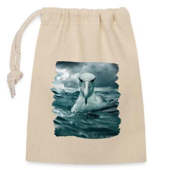 Albatross Albatrosse Albatros - Verschließbarer Geschenkbeutel aus Baumwolle (14x20cm) - Natur - Vorne
