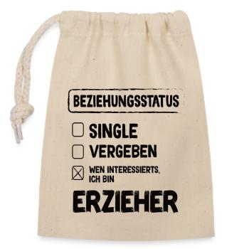 Erzieher Beziehungsstatus - Verschließbarer Geschenkbeutel aus Baumwolle (14x20cm) - Natur - Vorne