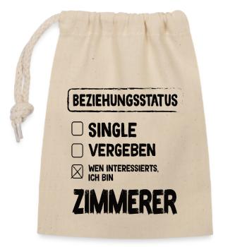 Zimmerer Relationship Status - Closable cotton gift bag (14x20cm) - nature - Front