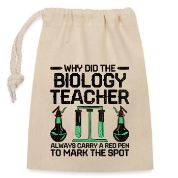 Science Teacher School Teacher Biology Chemistry P - Closable cotton gift bag (14x20cm) - nature - Front