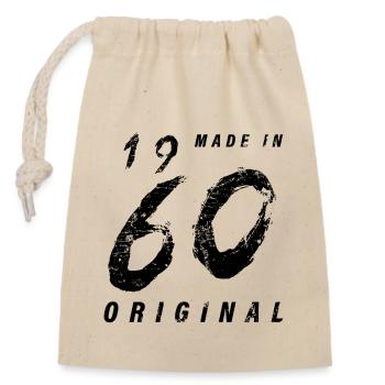 Fabriqué dans les années 1960 Original Birthday Grunge en détresse - Sac cadeau en coton avec cordon (14 x 20 cm) - nature - Devant